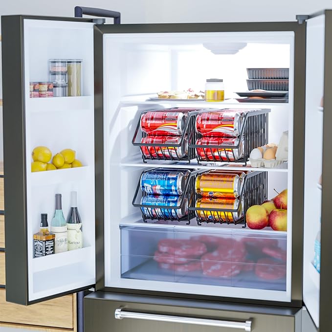 Soda Can Organizer of 4 Pack,Stackable Can Organizer For Pantry, Soda Storage, Soup Soda Can Dispenser, Can Storage Rack for Pet Food Cans