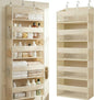 Over the Door Organizer 5-Shelf Closet Hanging Storage with 10 Mesh Pockets, 50 lbs Weight Capacity Door Organizer Hanging for Bathroom, Bedroom, Baby Nursery and Pantry, Ivory