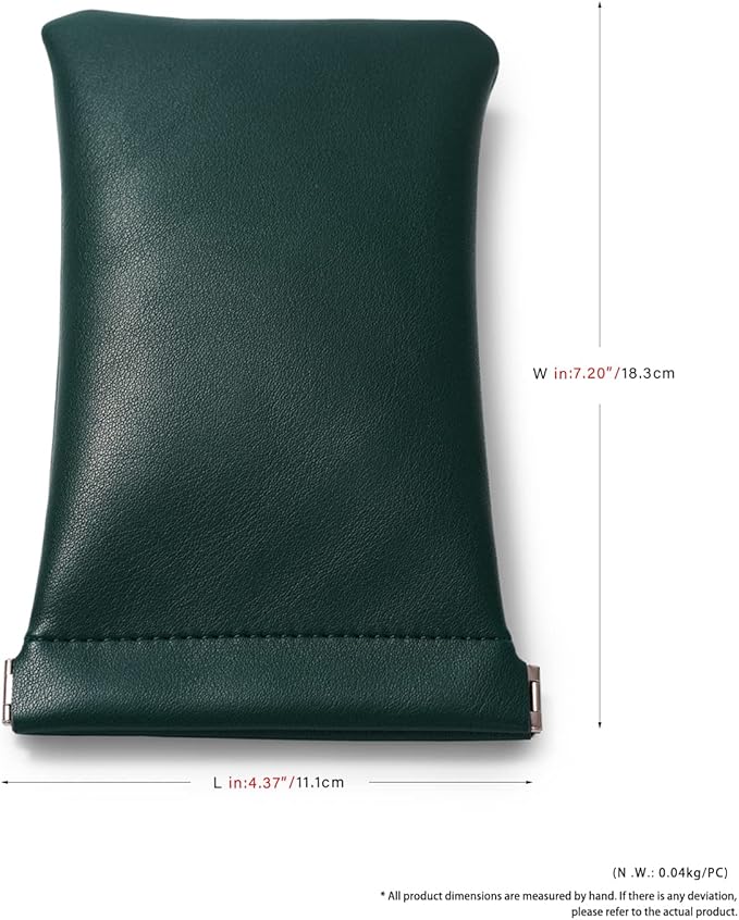 PU Leather Jewelry Travel Pouch Bag Leather Sunglasses Pouch Christmas,Wedding Party Favor Gift Bag(Dark Green)