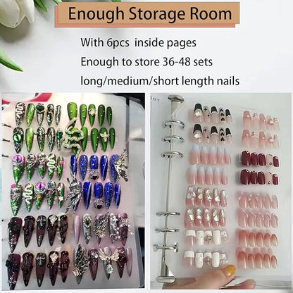 Press On Nail Organizer 10 PCS Clear Empty Press On Nail Storage Press On Nail Packaging for Fake Nail Storage Nail Display Nail Salon Press On Nail Supplies Organizer with Nail Tape