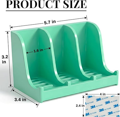 Soap Holder for Shower Wall, 3-Compartment Soap Dish for Shampoo, Conditioner and Body Soap, Fast Draining & Rust-Proof & Heavy Duty, Ultra-Strong Self Adhesive & Freestanding (Mint Green, No Label)