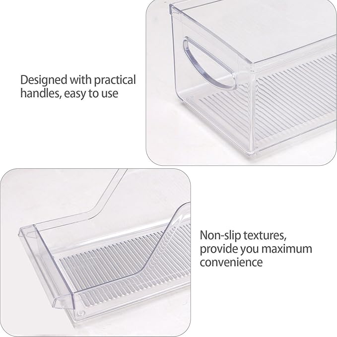 Dependable Industries inc. Essentials Refrigerator Soda Can Organizer for Fridge and Pantry – Clear Plastic Drink Dispenser Bin Holds 9 Standard 12 oz Cans