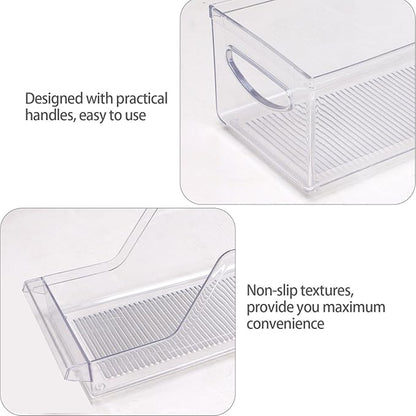 Dependable Industries inc. Essentials Refrigerator Soda Can Organizer for Fridge and Pantry – Clear Plastic Drink Dispenser Bin Holds 9 Standard 12 oz Cans