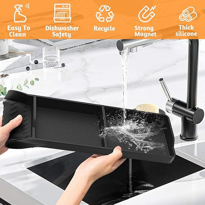 Foeacry 30 Inch Silicone Stove Oven Top Shelf Magnetic for Kitchen Gadgets, Soft Flexible Strong Magnetic Heat Resistant Spice Rack Kitchen Organizer