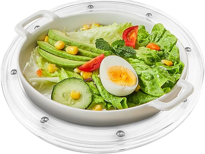 Jersvims 2Pcs 4 Inch Acrylic Turntable Platter, Transparent Turntable Organizer Round Rotating Plate for Kitchen Pantry Cabinet Desk Rack Spice Cake Cookie Decorating