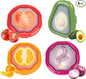 TQRR Avocado Saver and Onion Container-Set of 4 Reusable Silicone Fruit and Vegetable Storage Containers for fridge, Ideal for Apple, Tomatoes, Lemons, Orange and Potatoes