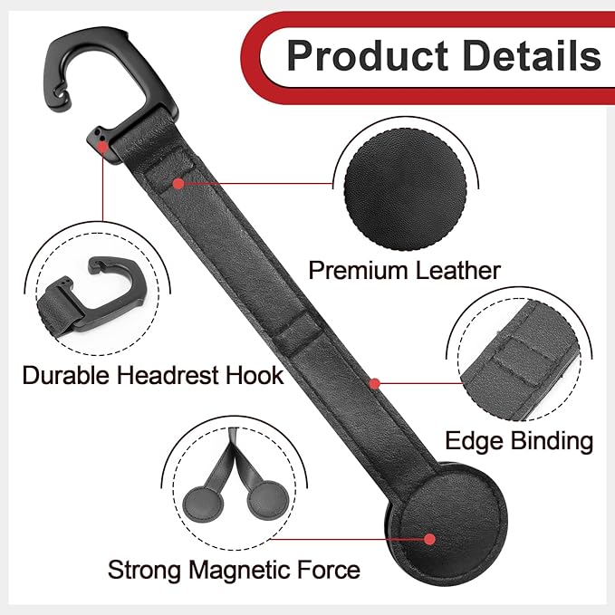 2 Pcs Cowboy Hat Holder Magnetic Leather for Truck