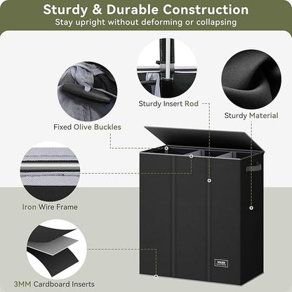 SOLEDI 160L Laundry Hamper 3 Section, Extra Large Laundry Hamper with Lid, Dirty Clothes Hamper with Sturdy Handle, Large Laundry Basket Organizer for Laundry Room, Bedroom, Hampers for Laundry