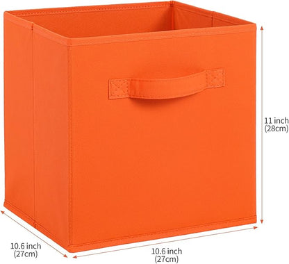 Stero Fabric Storage Bins 6 Pack Fun Colored Durable Storage Cubes with Fabric Handles Foldable Cube Baskets for Home, Kids Room, Closet and Toys Organization Multi Colors-2