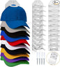 Hat Organizer for Baseball Caps, 2 Pack Hat Rack for Wall, Wall Mounted Adhesive Cap Rack, Hat Holder Hanger Hold Up to 20 Cap, Baseball Hat Storage Organizer for Door, Closet, Bedroom (White)