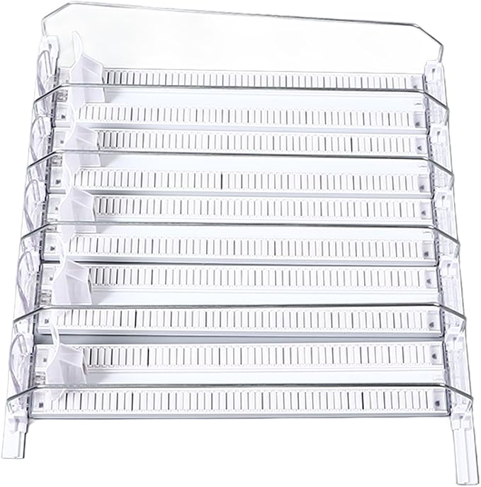 Adjustable Fridge Drink Organizer Dispenser, Self Pushing Soda Can Organizer, Holds 5-6 Cans for Home Refrigerators, Living Supermarkets (5PCS)