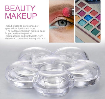 Beaupretty Six-Grid Blossom Sub Box Compact Clear Cosmetic Display Case for Concealer Eyeshadow Lipstick Organizer 2.2X2.2X0.4 Inch Portable Makeup Storage