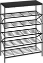 IBUYKE 6 Tier Shoe Rack, Large Capacity Shoe Storage Organizer for 24 Pairs of Shoes, Metal Shoe Storage Rack with Shelf for Entryway Hallway Closet Garage, Black TXJ016B