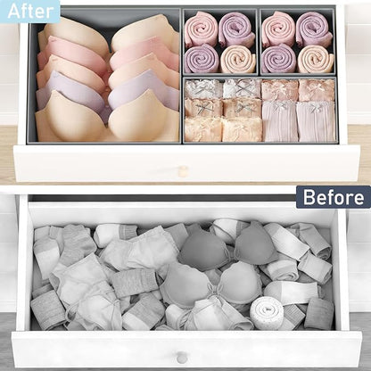 DIMJ Drawer Organizer Clothes, 21 Pack Dresser Organizer, Foldable Closet Organizers and Storage, Fabric Dresser Bins, Drawer Dividers for Nursery, Baby Clothes, Underwears, Sock