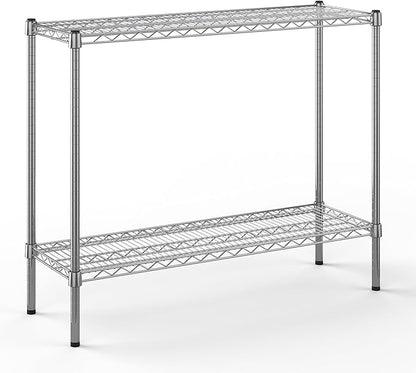 14" Deep x 42" Wide x 34" Height Wire Shelving Kit | 2-Tier | NSF Commercial Storage Rack Unit