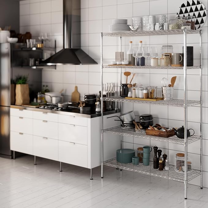 18" Deep x 48" Wide x 74" Height Wire Shelving Kit | 5-Tier | NSF Commercial Storage Rack Unit