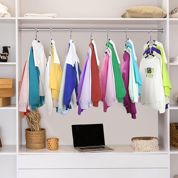 Ripeng Space Saving Clothes Hanger 12 Packs 5 in 1 Multi Layer Anti Slip Metal Heavy Duty Stainless Steel Sweater Shirt Clothes Hangers Closet Storage Organizer (Black, Style 1)