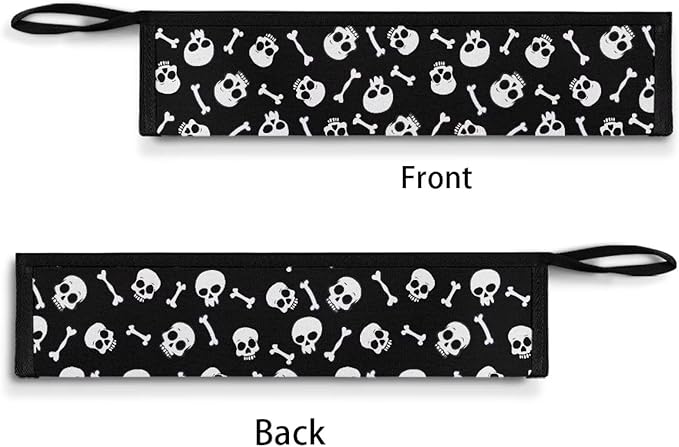 COEQINE Skull Portable Utensils Case Black Halloween Decoration Kitchen Decoration Foldable Cutlery Pouch Chopsticks Pouch With Zipper for Travel