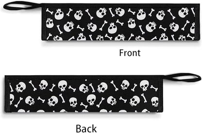 COEQINE Skull Portable Utensils Case Black Halloween Decoration Kitchen Decoration Foldable Cutlery Pouch Chopsticks Pouch With Zipper for Travel