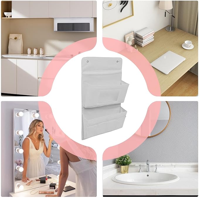 Wall Pocket - 15.75 x 24.8 Inch Step , Door Hanging Bag, Cupboard Hangable Storage Bag for Kitchen, Cupboard, Bathroom, Bedroom, Laundry College Door
