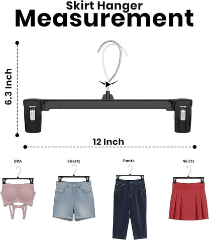 Utopia Home Skirt Hangers - 30 Pack Plastic Hangers with Clips and 360 Swivel Hook for Closet Use and Hanging Bottoms Such as Skirts Pants Jeans