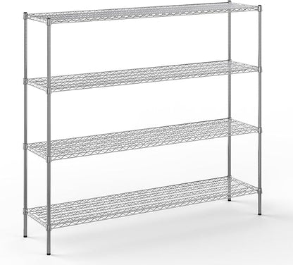 18" Deep x 72" Wide x 64" Height Wire Shelving Kit | 4-Tier | NSF Commercial Storage Rack Unit