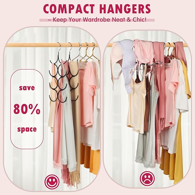 DOIOWN Tank Top Hanger,2 Pack Space Saving Hangers Bra Camisole Hanger,Small Closet Organizers and Storage for Dorm & Apartment Holds Camisoles,Bras,Scarfs,Ties,Belts