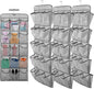3Pcs 30 Large Pockets Dual Sided Hanging Shoe Organizer Double-Side Closet Storage Shelves with Rotating Hanger Space Saving Storage Bag Portable Shoe Rack Holder for Bedroom Laundry Room,Gray