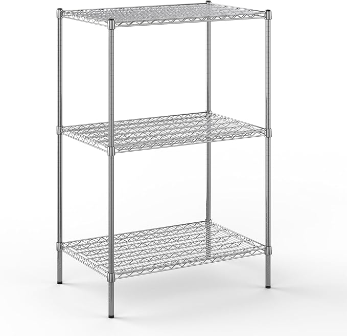 24" Deep x 36" Wide x 54" Height Wire Shelving Kit | 3-Tier | NSF Commercial Storage Rack Unit
