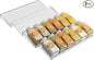 Yieach 4 Pack Adjustable In Drawer Spice Organizer - Expandable From 11'' to 22'' - Acrylic Drawer Seasoning Organizer,Clear Spice Organization Tray for Cabinet Drawers Condiment,Nail Polish and Jar