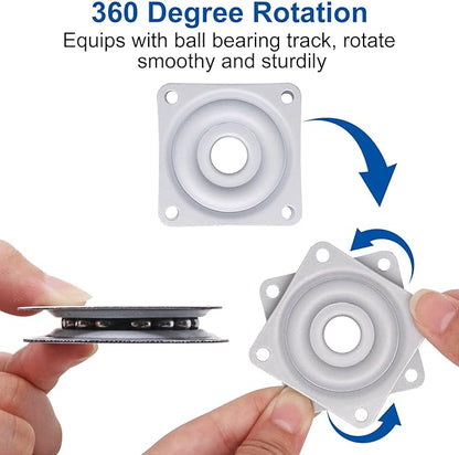 3pcs 2" Lazy Susan for Table Top, Strong Metal Lazy Susan Turntable Steel Ball Bearing Rotating Tray Hardware for Table Cabinet Low Profile (Silver)