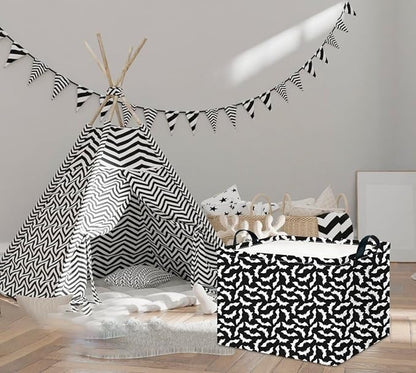 CLOCOR Rectangular Storage Basket Empty,Gift Basket,Waterproof Storage Bin with Handles,Room Decor(Unique Bat)