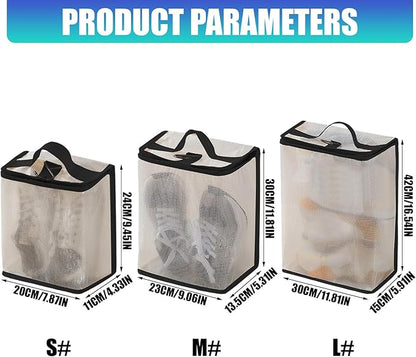 PVC Shoe Organizers for Travel with Meshes Design to Odors Ideal for Suitcases Backpacks and Home Closet Storage Hanging Shoe Organizers