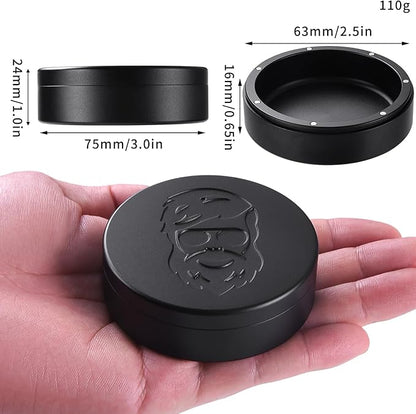 3.0inchBEIJIATE Magnetic Metal Can, Holder, Metal Container, Carved Tin with Magnetic Closure, Aluminum Container, Slim Pouch Can, zyn metal can,zyn container Storage Box Set (Black)