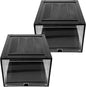 Outanaya Stackable Thickened Shoe Storage Boxes 2pcs, Plastic Flip-top Organizer for Large Sneakers and Boots, Dustproof Sturdy Shoe Storage Case for Closet and Cabinet