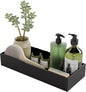 Black Bamboo Drawer Organizer - Silverware&Utensil Holder Organizer for Kitchen Drawers, Multi-Use Drawer Dividers Boxes for Bathroom Counter，Cabinet, Garage, Office Desk, Makeup, Jewelry (15"6"2.5")