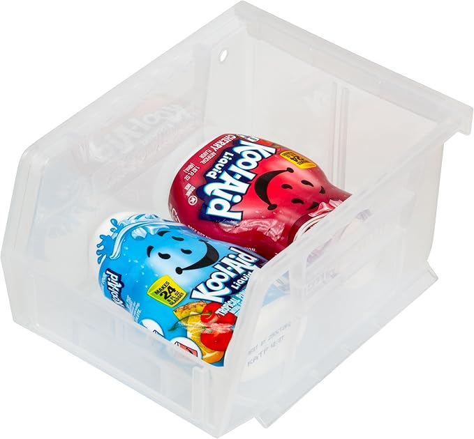 Akro-Mils 30210 AkroBins Plastic Storage Bins,Space-Saving Stackable Bins for Garage,Pantry,Craft Organization,5-Inch x 4-Inch x 3-Inch,Clear,(Pack of 24)
