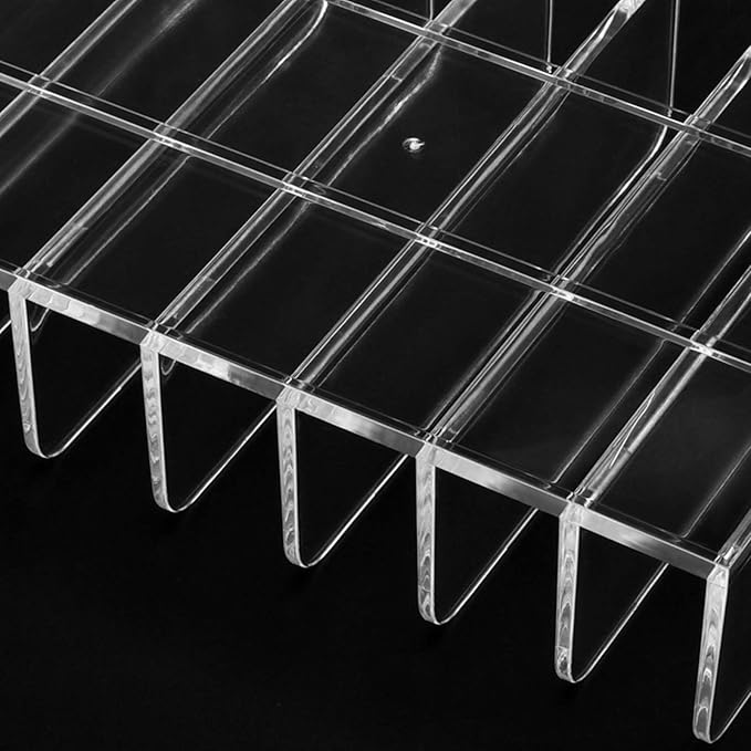 SEUNMUK 4 Pack Acrylic Eyeshadow Makeup Palette Organizer, 7 Section Clear Makeup Palette Holder, Eyeshadow Palette Display Stand for Blush, Concealer