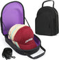 GERMUN Hard baseball hat case, Hat Carrier Travel Case with Adjustable Shoulder Strap, Hat cap case for 6 Baseball Caps - Perfect for Traveling & At-Home Storage (Black with Purple)