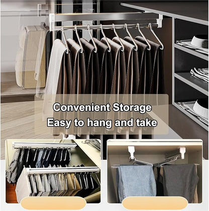 Pull Out Closet Rod Jeans Hangers for Closet Adjustable Heavy Duty Clothes Storage Hanger Closet Valet Rod Extending Rail Trousers Rack for Closet Retractable Closet Pull Out Rod (Color : 35cm-2 pc