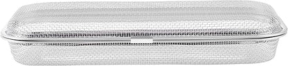 Chopstick Holder for Dishwasher, Kitchen Small utensil organizer for drawer, Mesh 304 Stainless Steel with Lid and Lock, Great accessory for Chopstick or Straw