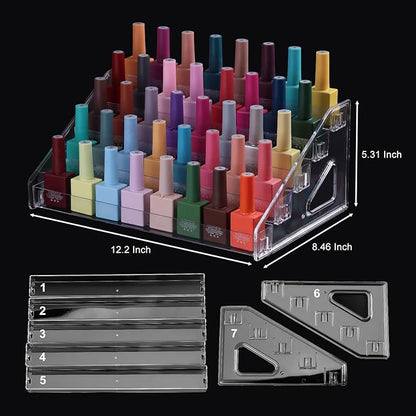 SUTOKAKA Nail Polish Organizer Clear Acrylic Eyeglasses Display Holder Essential Oil Storage Rack Makeup Stand Tray - 5 Layer