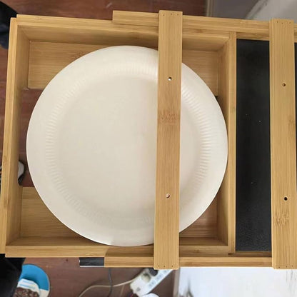 Wall Mounted Paper Plate Storage Rack Practical Under Cabinets Dish Efficient Kitchenwares Decorations