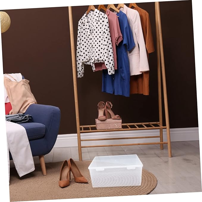 Stackable Shoe Storage Box Thickened Plastic Shoe Organizer with Lid Spacious Sneaker Containers for High Heels Boots and More for Closet Under Bed Storage