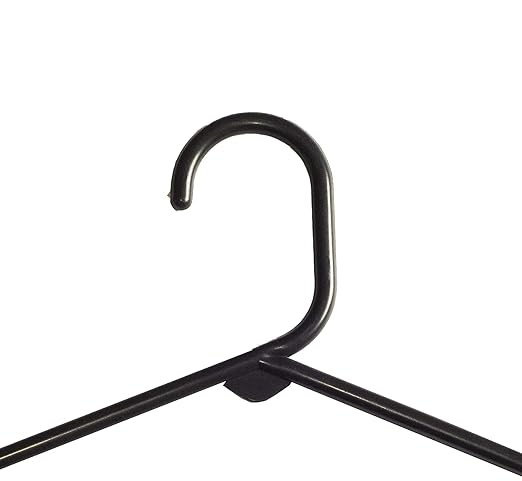 NAHANCO Plastic Tubular Hangers - 16 1/4" Black (Pack of 144)