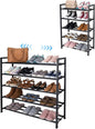 jessie 5-Tier Expandable Shoe Rack, Heavy Duty Metal Freestanding Shoe Shelf Storage Organizer for Entryway Closet Doorway (5 Layer)