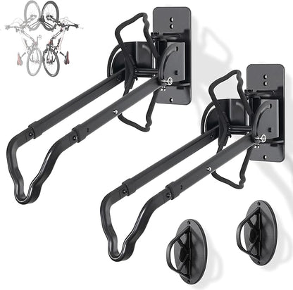 CyclingDeal Swivel Bike Wall Mount Rack - Vertical Adjustable Foldable Bicycle Parking Rack with Wheel Holder - for 20"-29" MTB 700C Road Bikes Home Garage Storage