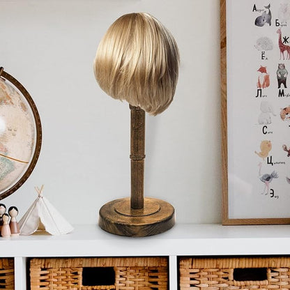 Freestanding Hat Stand, Tabletop Hat Rack, Wood Display Stand Holder for Caps and Wigs (Antique Brown)(One Piece)