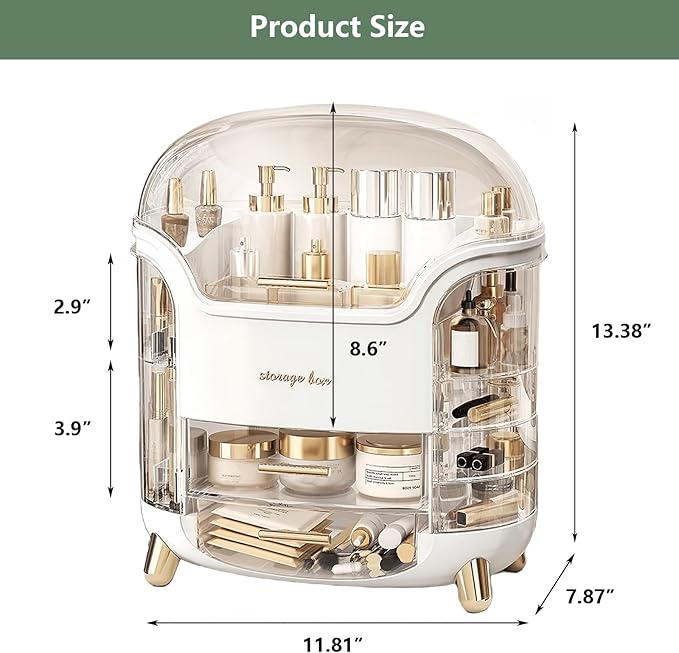 Omeily Large Makeup Organizer Countertop Vanity Organizer Cosmetic Organizer Makeup Storage Box Bathroom Counter Organizer Perfume Skincare Organizers Gift Women Girls Clear Design Easy Visibility
