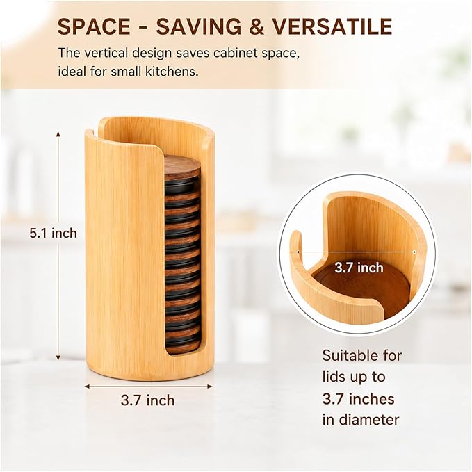 Mason Jar Lid Organizer (2pcs), Mason Jar Lid Storage Made, Suitable for Mason/Canning/Bamboo Lids, Fit Perfectly, Stackable Steady (Wide Mouth)